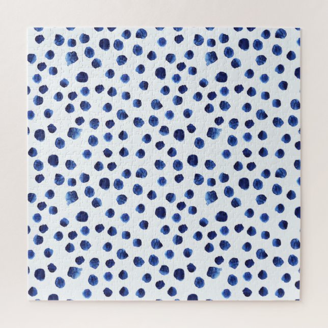 Puzzle Polka Azul: Punto acuarela sin inconvenientes. (Vertical)