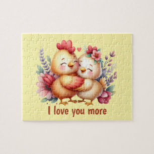 Puzzle Pollito lindo te ama más personalizable