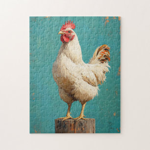 Puzzle Pollo blanco orgulloso