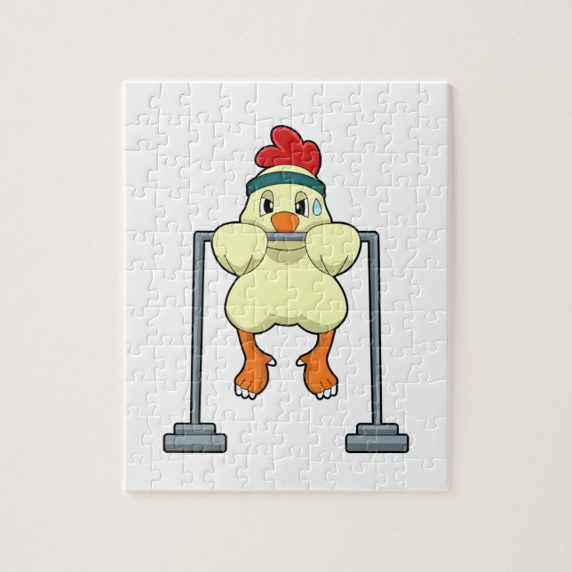 Puzzle Pollo en Fitness Flexiones de brazos (Vertical)