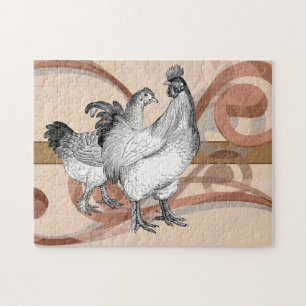 Puzzle Pollos de Cochin del vintage