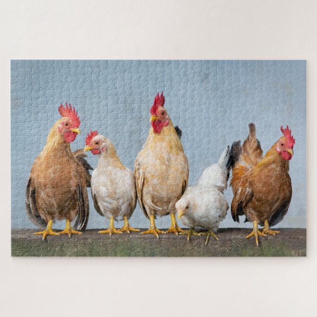 Puzzle Pollos de granja Roosters Nature Animals (Horizontal)