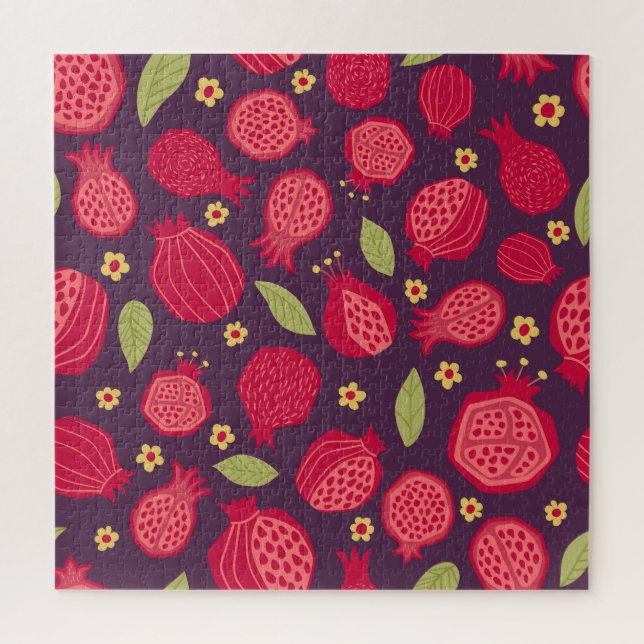 Puzzle Pomegranatos jugosos: ilustracion vintage. (Vertical)
