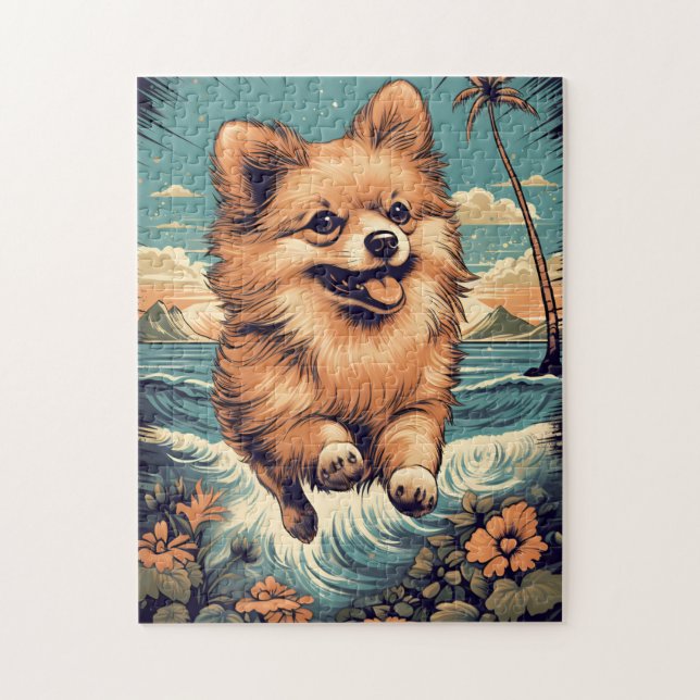 Puzzle Pomerania en la playa (Vertical)