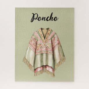 Puzzle Poncho Rosa Aguacate Menta