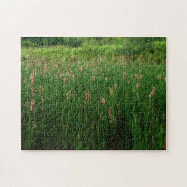 Puzzle Pond Of Fluffy Cattails Efecto Orton (Horizontal)