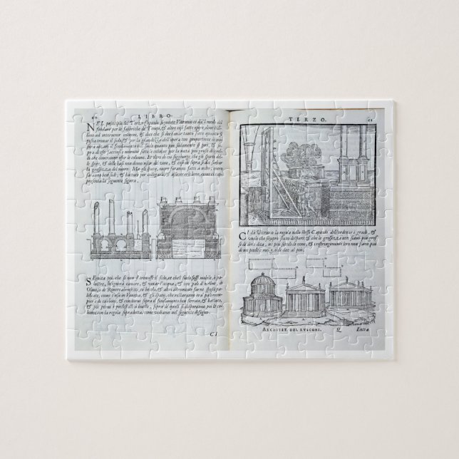 Puzzle Poniendo fundaciones, de "Della Architettura", pub (Horizontal)