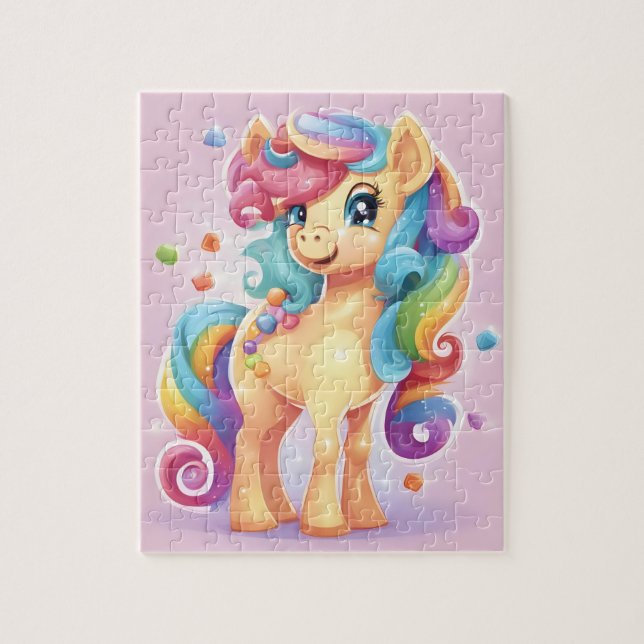 Puzzle Poniente rosado con caramelos y dulces (Vertical)