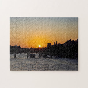 Puzzle Pont des Arts al atardecer - París, Francia