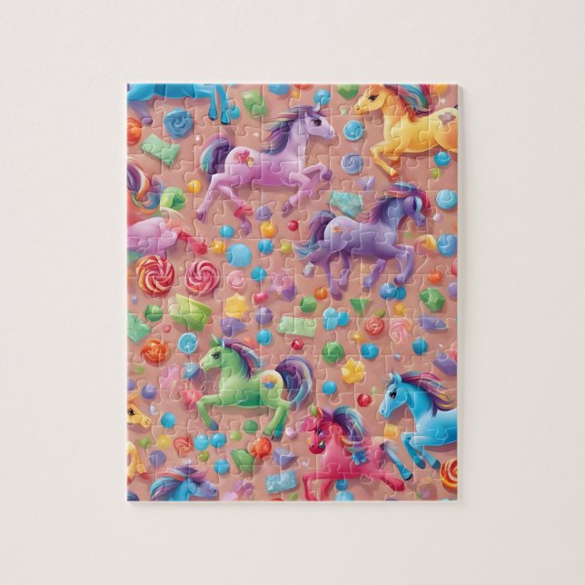 Puzzle Pony colorido lindo (Vertical)