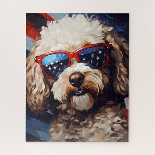 Puzzle Poodle 4 de julio Día de la Independencia