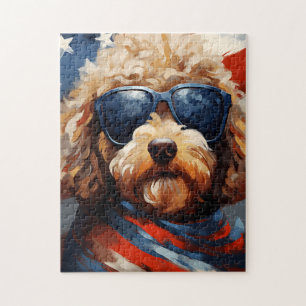 Puzzle Poodle 4 de julio Día de la Independencia