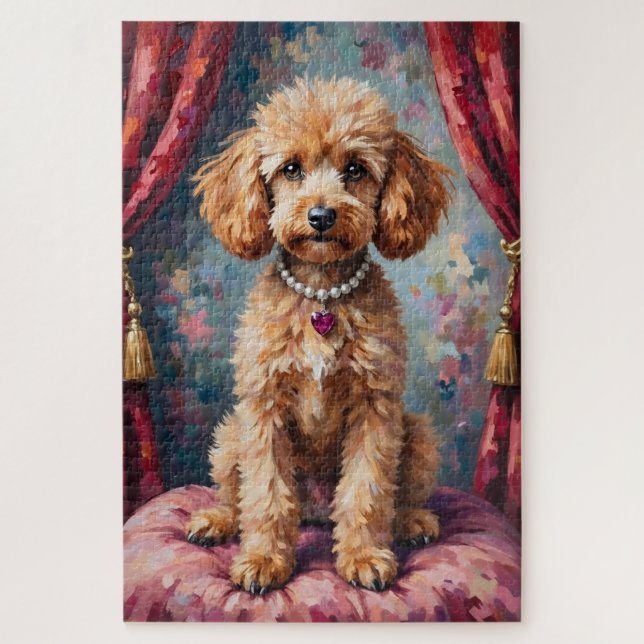 Puzzle Poodle Día de San Valentín Corazón de Rubí Eleganc (Vertical)