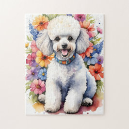 Puzzle Poodle Feliz Cachorro Acuarela Colorida