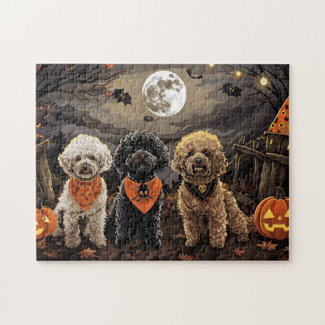 Puzzle Poodle Halloween Espeluznante (Horizontal)
