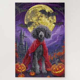 Puzzle Poodle vampiro de Halloween Calabazas Espantoso
