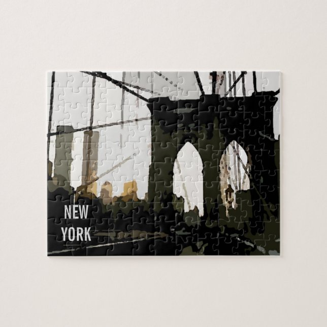 Puzzle Pop Art Brooklyn Bridge: ilustración Nueva York (Horizontal)