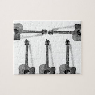 Puzzle Pop Art Classical Guitar Painting Illustration