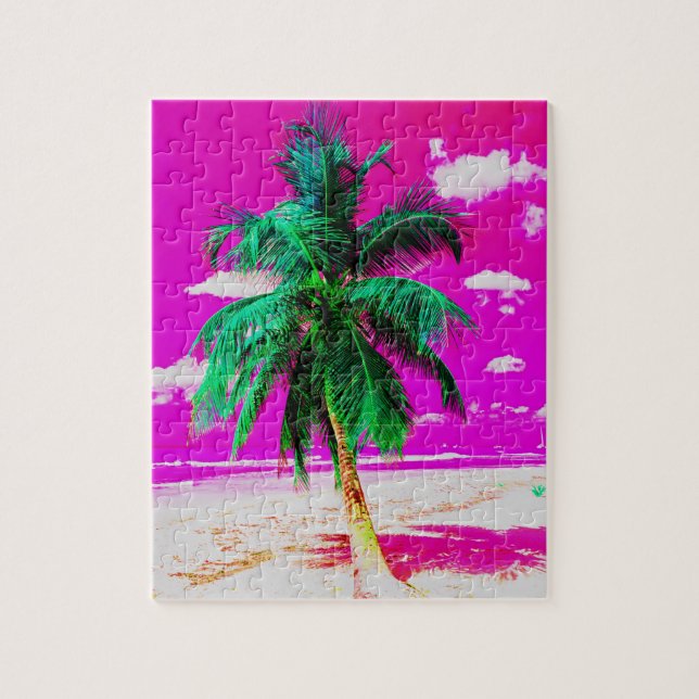 Puzzle Pop Art Isla Hawaii Travel Beach Palm Tree (Vertical)