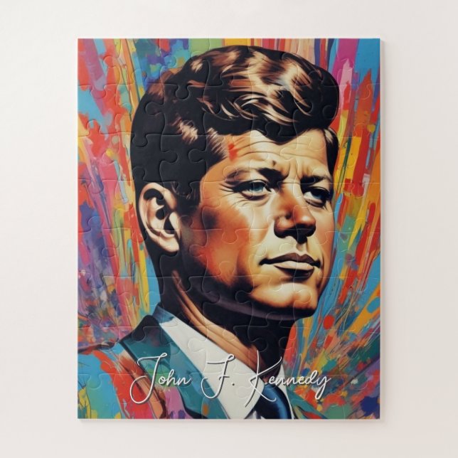 Puzzle Pop Art Jack JFK John F. Kennedy (Vertical)