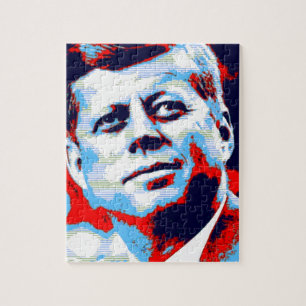 Puzzle Pop Art JFK John F. Kennedy Blue
