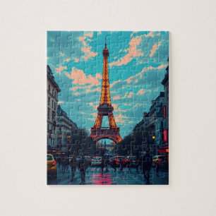 Puzzle Pop Art Paris - Vibrante paisaje retro