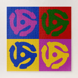 Puzzle Pop Art Vinyl Record Audiófilo de 45 RPM