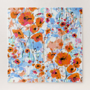 Puzzle Poppies cepillados: Textura de tipo floral abstrac