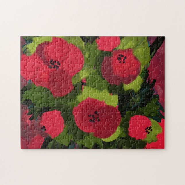 Puzzle Poppies pintados | Arte floral (Horizontal)