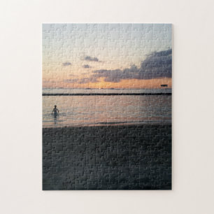 Puzzle Por la noche Sunset Tropical Beach Waikiki Oahu Ha