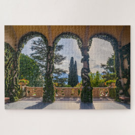 Puzzle Pórtico panorámico en Villa en el lago Como, Itali