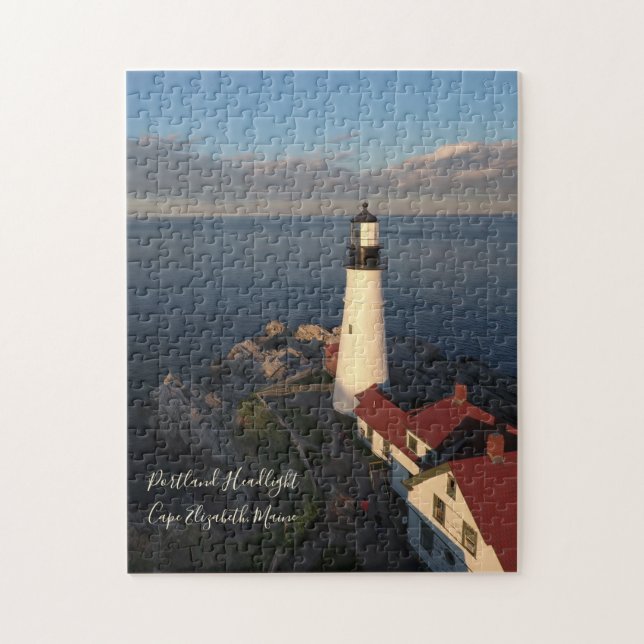Puzzle Portland Headlight GIGHT Sunset 252 pieza (Vertical)