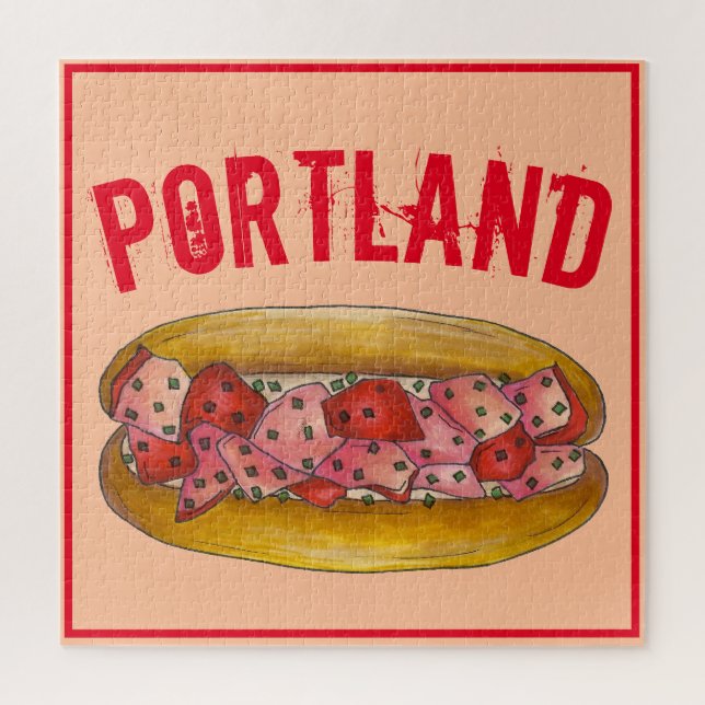 Puzzle Portland ME Maine Lobster Roll Sandwich Foodie (Vertical)