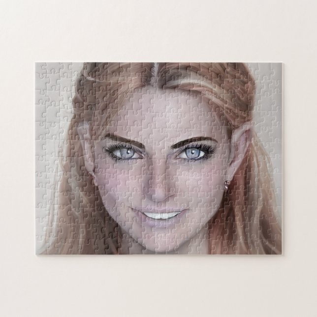 Puzzle Portrait Brunette sonríe joven adolescente (Horizontal)