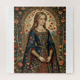 Puzzle Portrait Dame au jardin moyen-âge renaissance