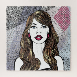 Puzzle Portrait d'une fille aux longs cheveux bruns