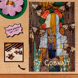 Puzzle Portrait of St. Gobnait, Patron of Bees,