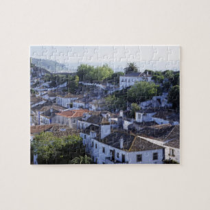 Puzzle Portugal, Obidos. Vista elevada de encaladas