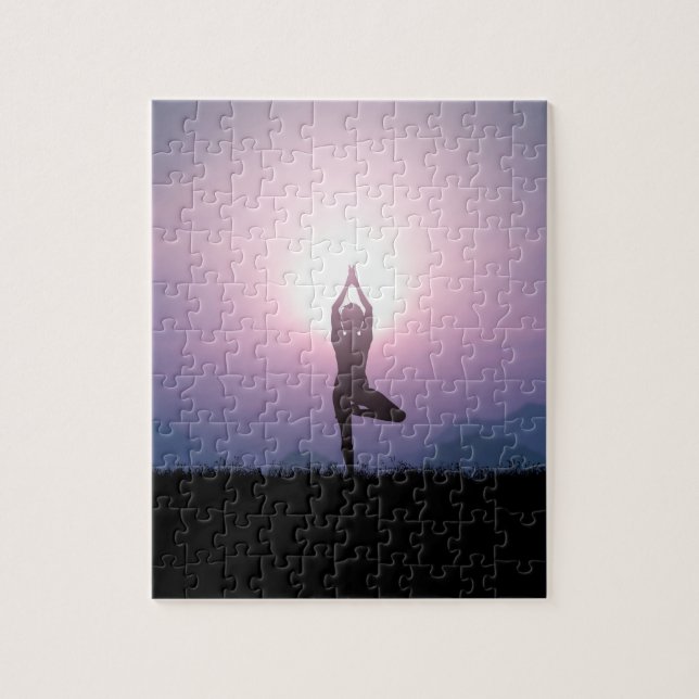 Puzzle Pose Vrksasana Black Purple (Vertical)