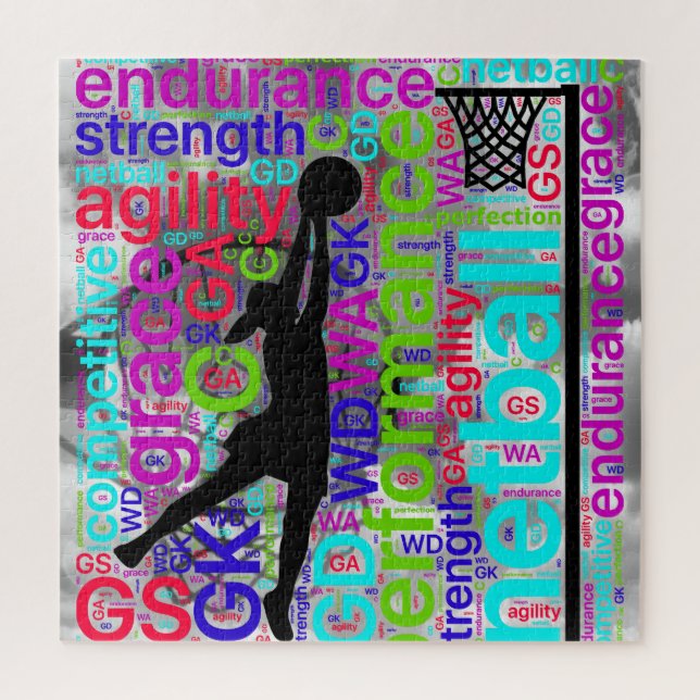 Puzzle Posiciones del jugador de Netball Palabras inspira (Vertical)