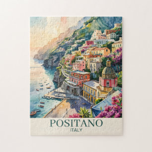 Puzzle Positano Italia Costa de Amalfi Paisaje Acuarela