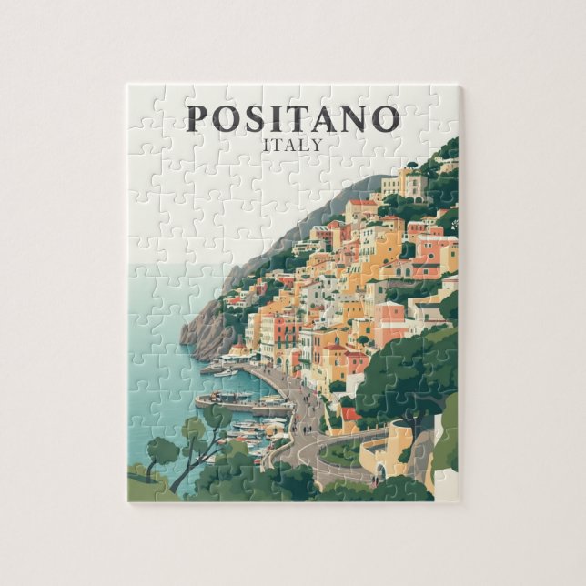 Puzzle Positano, Italia Pueblo Vintage  (Vertical)