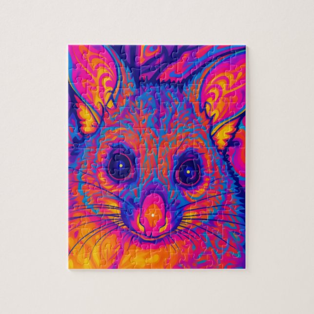 Puzzle possums australiano de cola peluda psicodélico (Vertical)