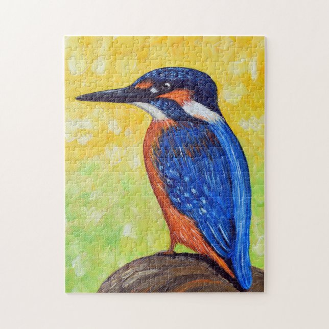 Puzzle Postal de Pintura de Martín Pescador (Vertical)