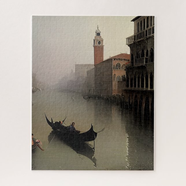 Puzzle Postal de pintura del Canal de Venecia Italia y Go (Vertical)
