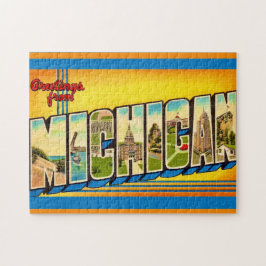 Puzzle Postal de saludos de Michigan