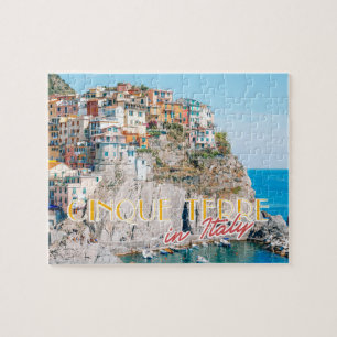 Puzzle Postal de viaje de verano de Cinque Terre Italia
