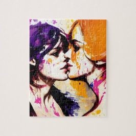 Puzzle Postales de besos coloridos