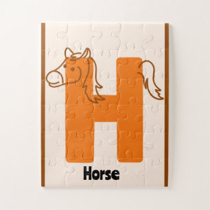 Puzzle Póster alfabeto "H es para Caballo"
