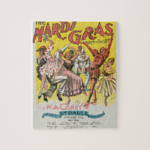 Puzzle Póster Antiguo Amarillo de Mardi Gras